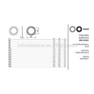 Chinese manufacture nord lock washer, star lock washer,lock washer